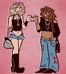 full-body two characters and simple background / ~$22